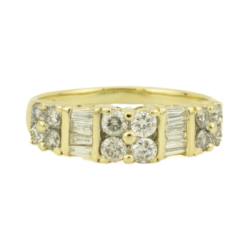 elegant engagement rings -1.20ctw Diamond Accented Wedding Band Ring in 14K Yellow Gold - Size 9.25