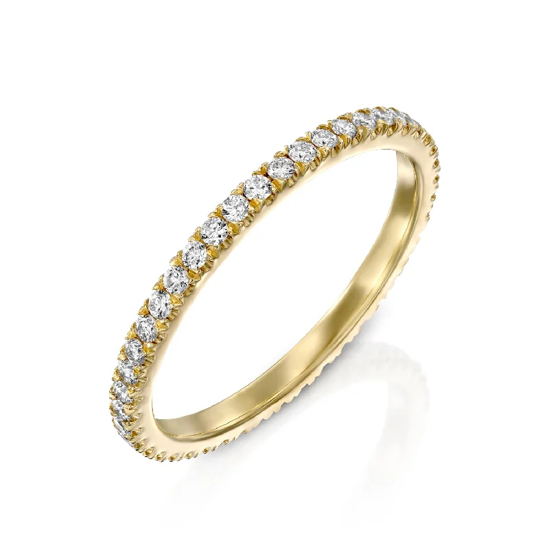 engagement rings for women -Eternity Gold Ring White Diamonds