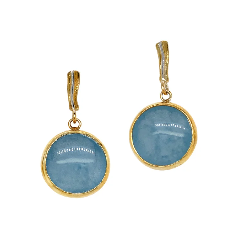 sterling silver stud earrings -One-of-a-Kind Gold Vermeil and Aquamarine Earrings - "Blue Skies"