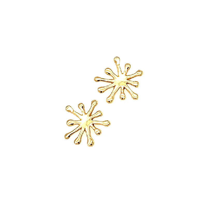 gold stud earrings for women -Petite Gold Studs - "Shiny Splash"