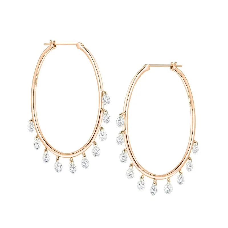 crystal hoop earrings -Gold and Platinum Diamond Hoops- "Jazz Hoops"