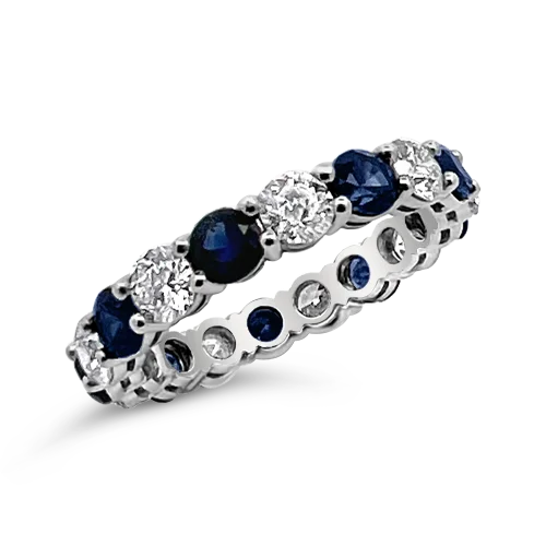 unique engagement rings -Sapphire & Diamond Eternity Band