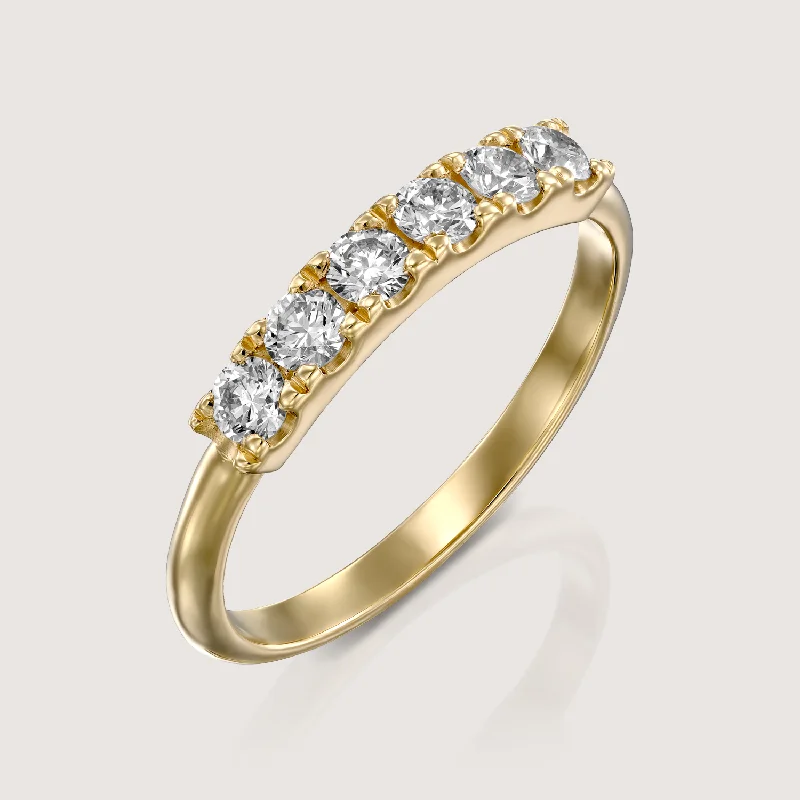 engraved rings for women -Medium Candy Gold Ring White Diamonds