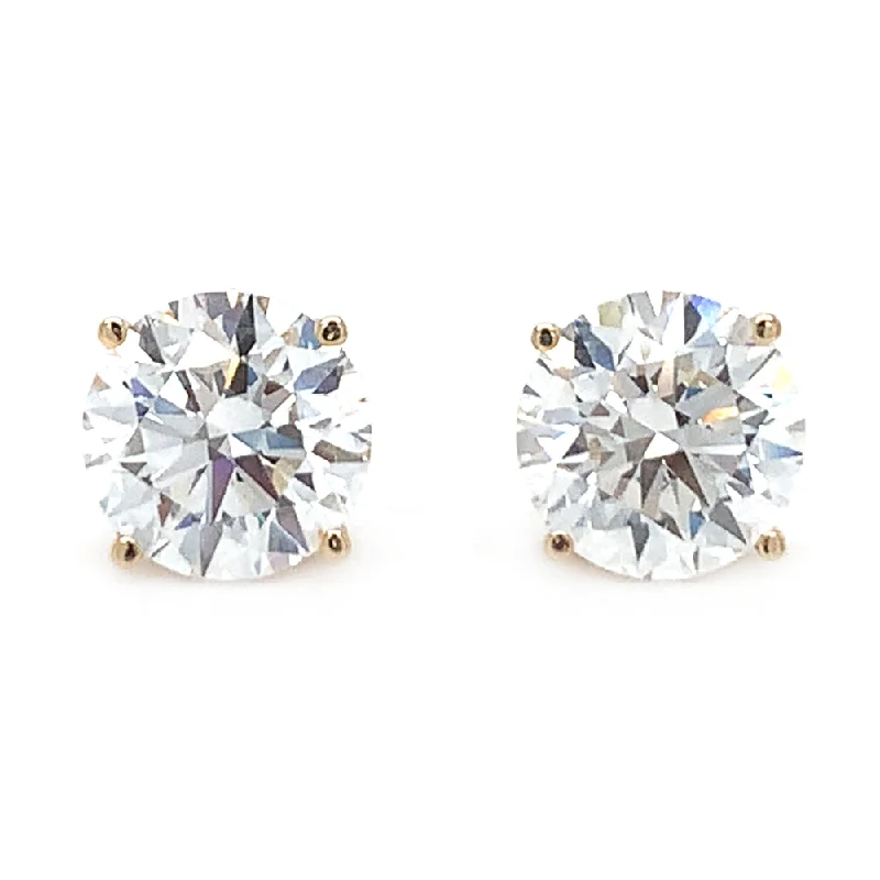 boho chic earrings -Lab Grown Diamond Stud Earrings - 4.13ctw