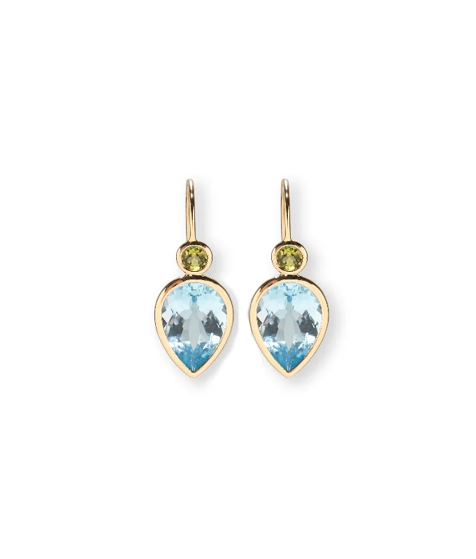 trendy earrings for women -14k Gold Hera Earrings in Sky Blue Topaz