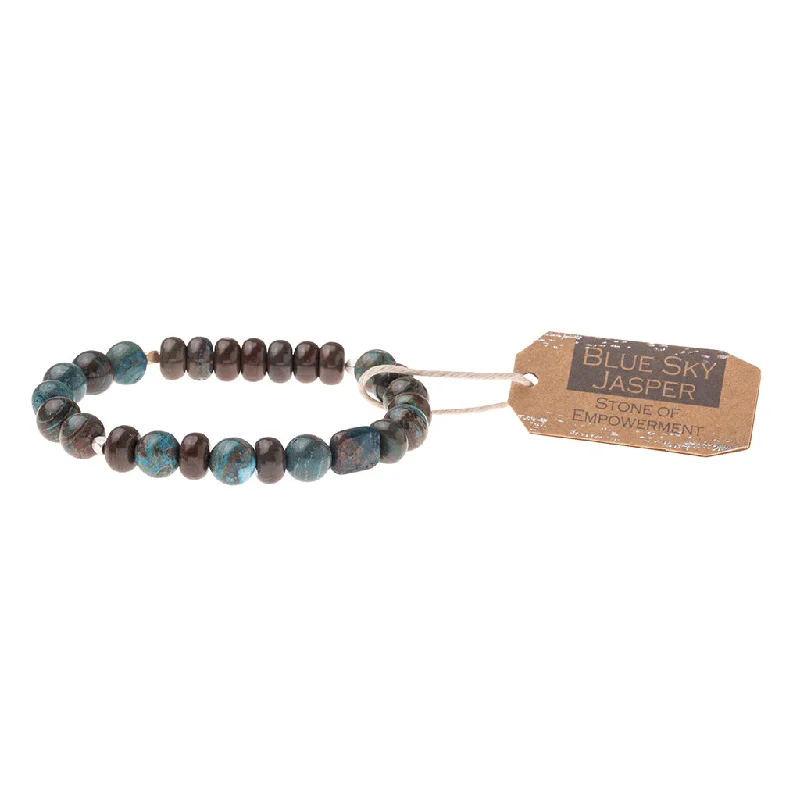 Stone Stack Bracelet  Blue Sky Jasper - Stone of Empowerment