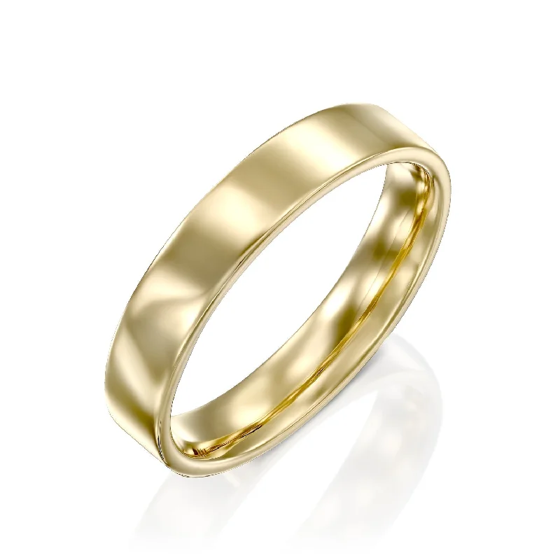 wedding rings for women -Frankie Gold Wedding Band - 4mm