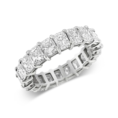 affordable vintage engagement rings -Radiant cut Diamond Eternity Band