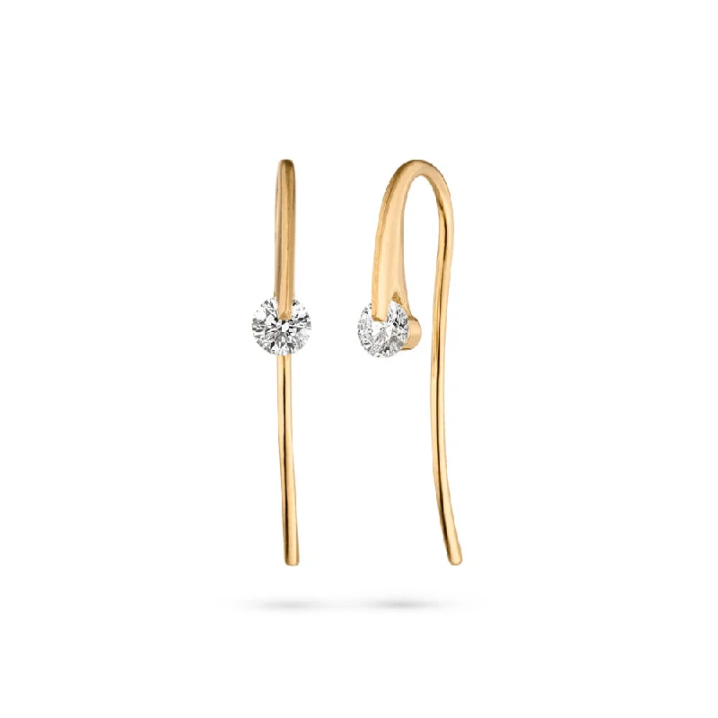 women’s gold drop earrings -Liberté Lumina Diamond Hook Earrings