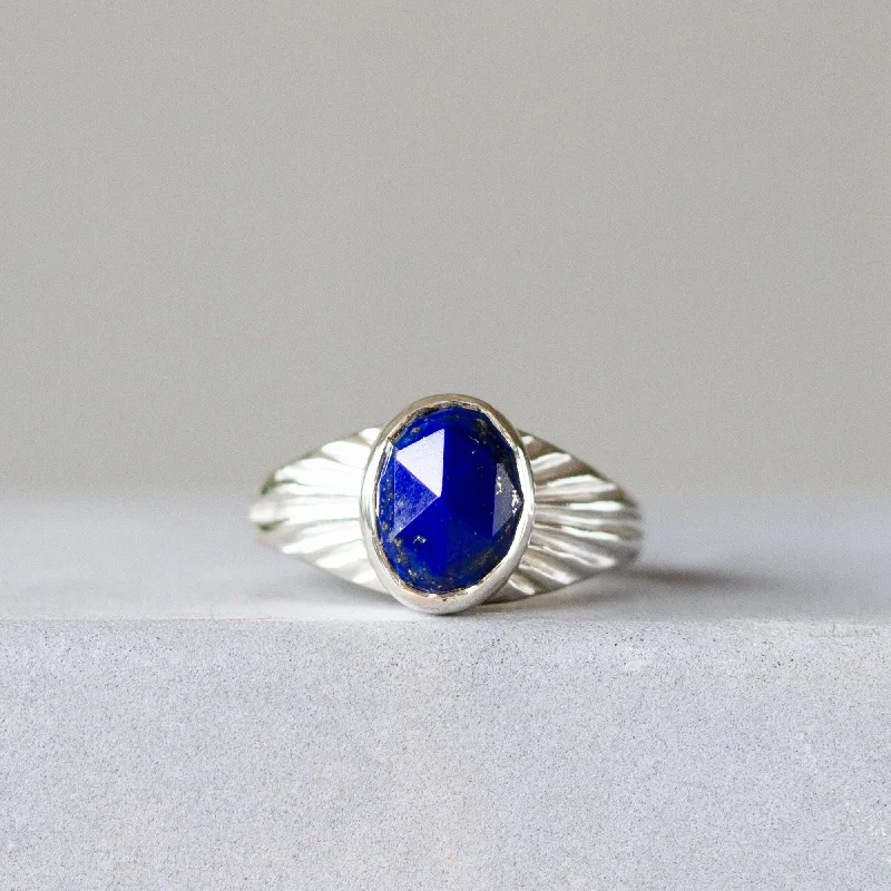 luxurious diamond rings -Lapis and Silver Calista Ring