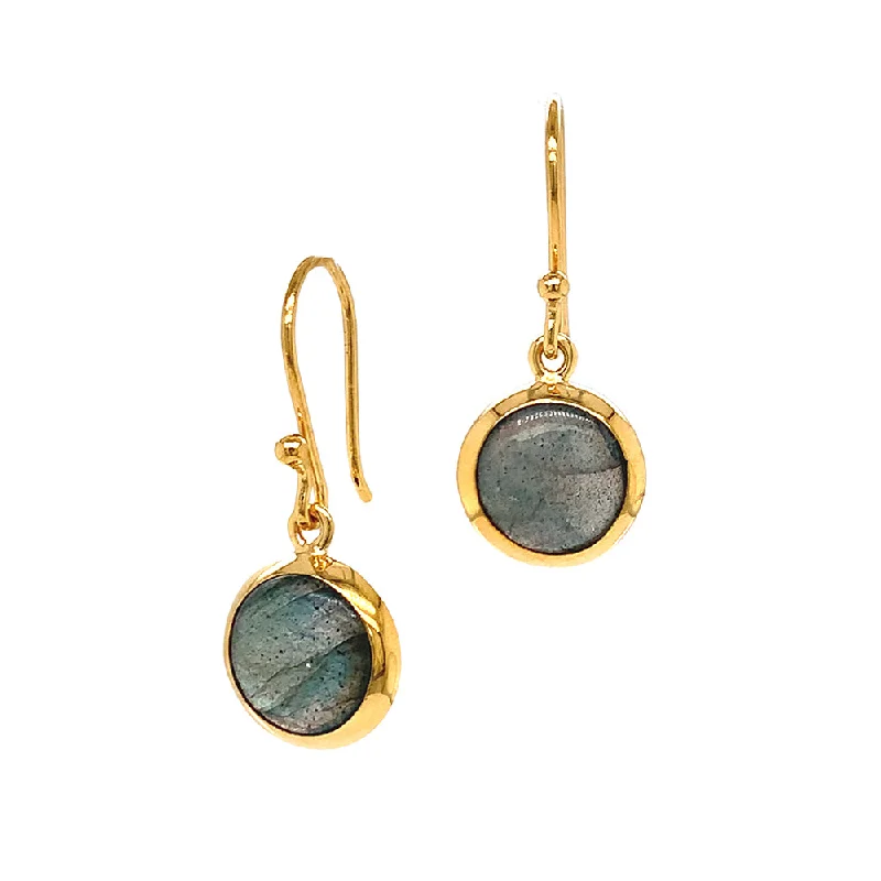 glamorous diamond earrings -Gold Vermeil Labradorite Earrings - "Golden Dusk"