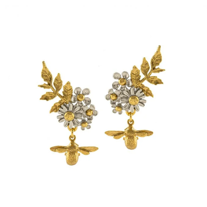 trendy gemstone earrings -Sterling Silver & Gold Vermeil Earrings - "Posy Bloom"