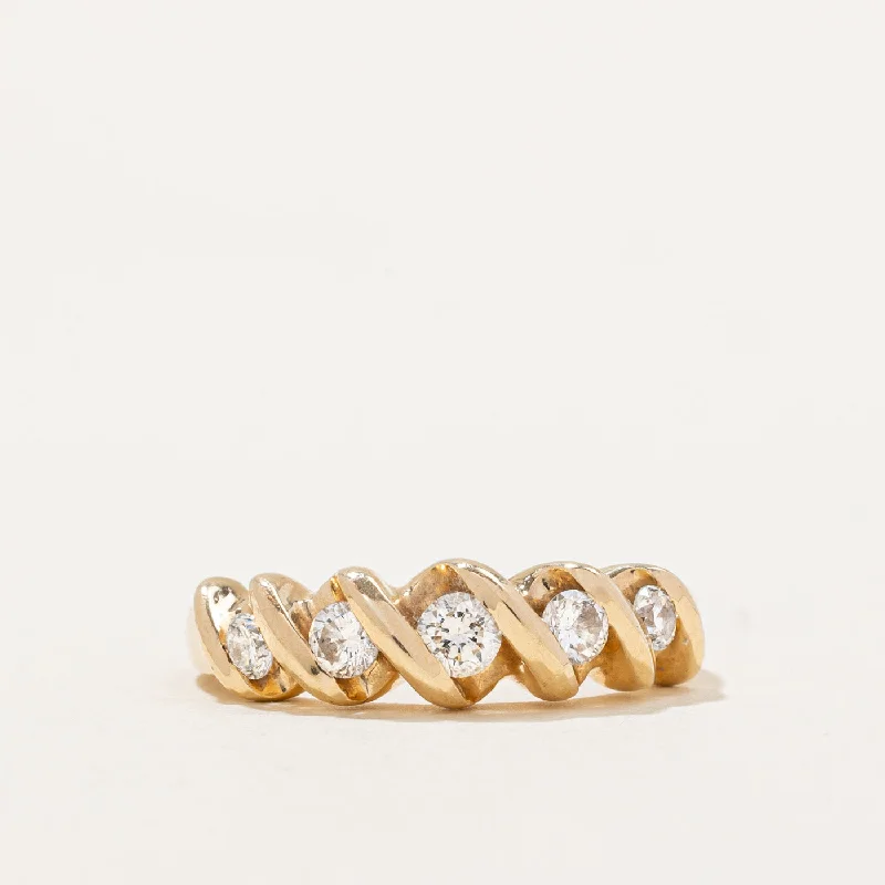 elegant gold rings -Five Stone Diamond Ring | 0.43ctw | SZ 6.5 |