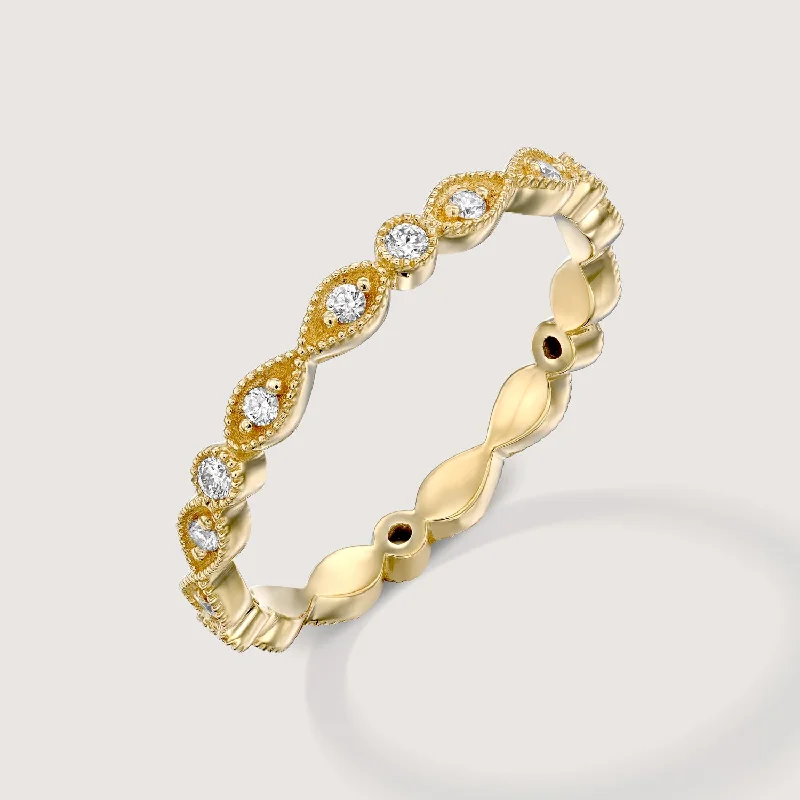 dainty gold rings -Isabelle Gold Ring Diamonds