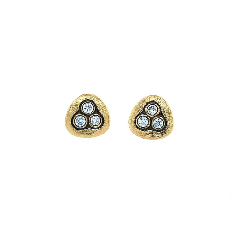 hoop earrings for women -Diamond Stud Earrings - "Swirling Waters"