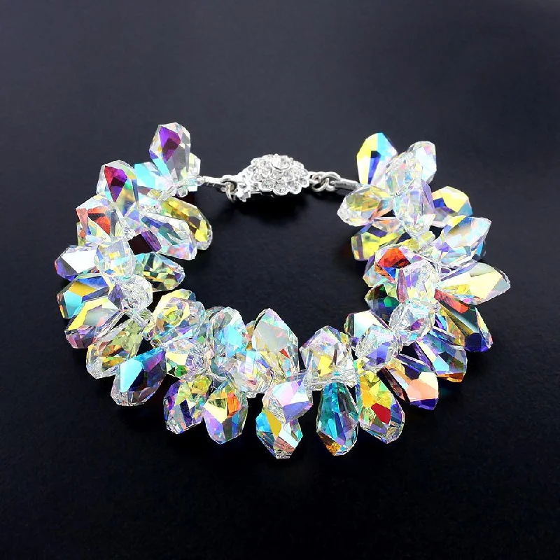 Statement Bracelet with Iridescent Crystals