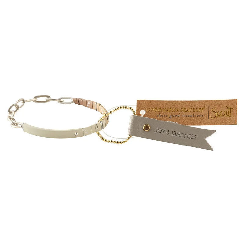 Good Karma Ombre w/Chain Bracelet -  Joy & Kindness Ivory/Silver