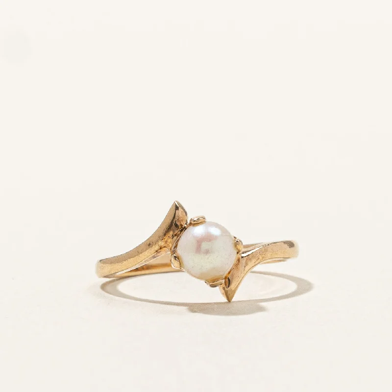 luxury statement rings -Bypass Pearl Ring | SZ 6 |