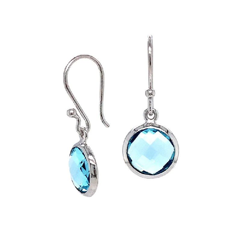 luxurious diamond earrings -Sterling Silver & Blue Topaz Small Dangle Earrings