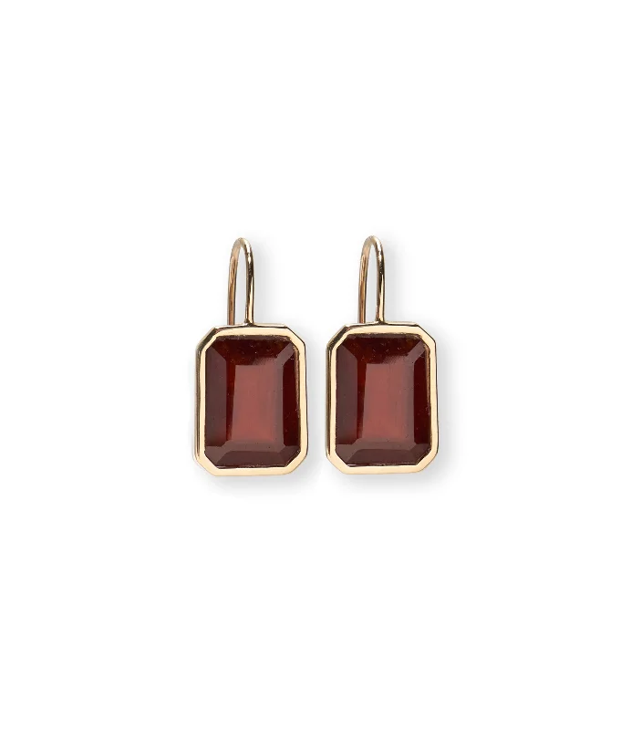 diamond earrings for women -14k Gold Aria Earrings in Hessonite Garnet