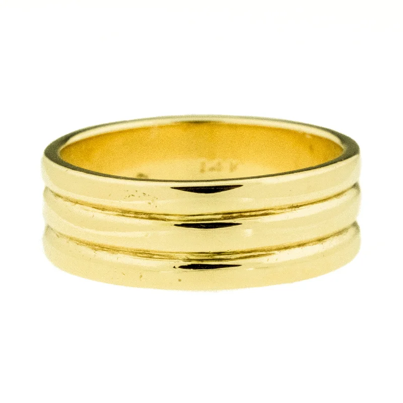 timeless engagement rings -6mm Wide Lady's Gold Band Ring in 14K Yellow Gold - Size 4.75