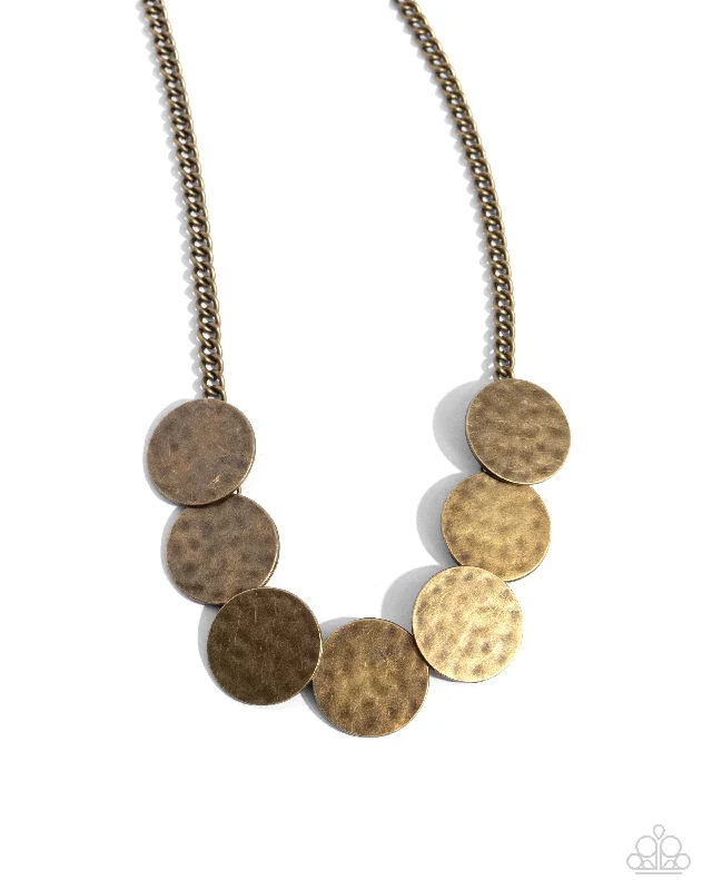 women’s diamond-encrusted necklaces -Flip a Coin - Brass