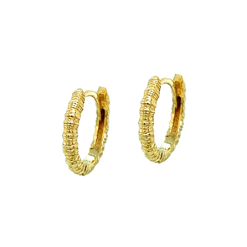 luxury earrings for weddings -Yellow Gold Hinged Hoops- "Chroma"