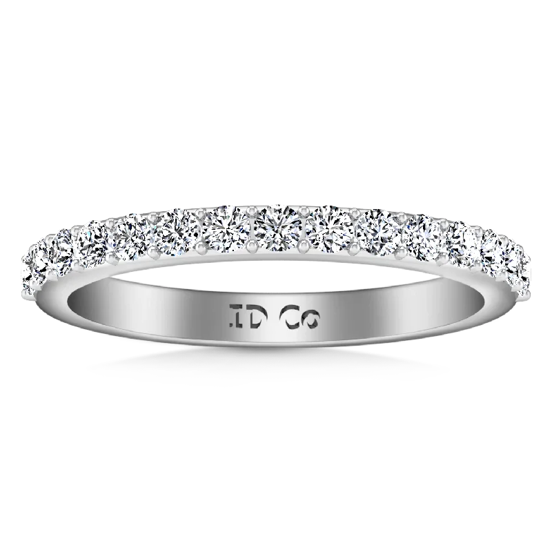 romantic engagement rings -Diamond Wedding Band Etoile 0.17 Cts 14K White Gold