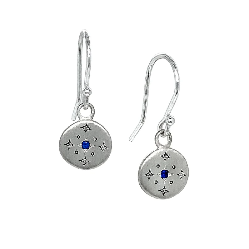 exclusive diamond earrings -Sterling Silver & Sapphire Earrings - "New Moon"