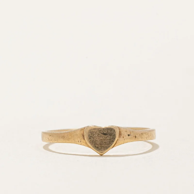 statement wedding rings -10k Yellow Gold Heart Ring | SZ 4 |