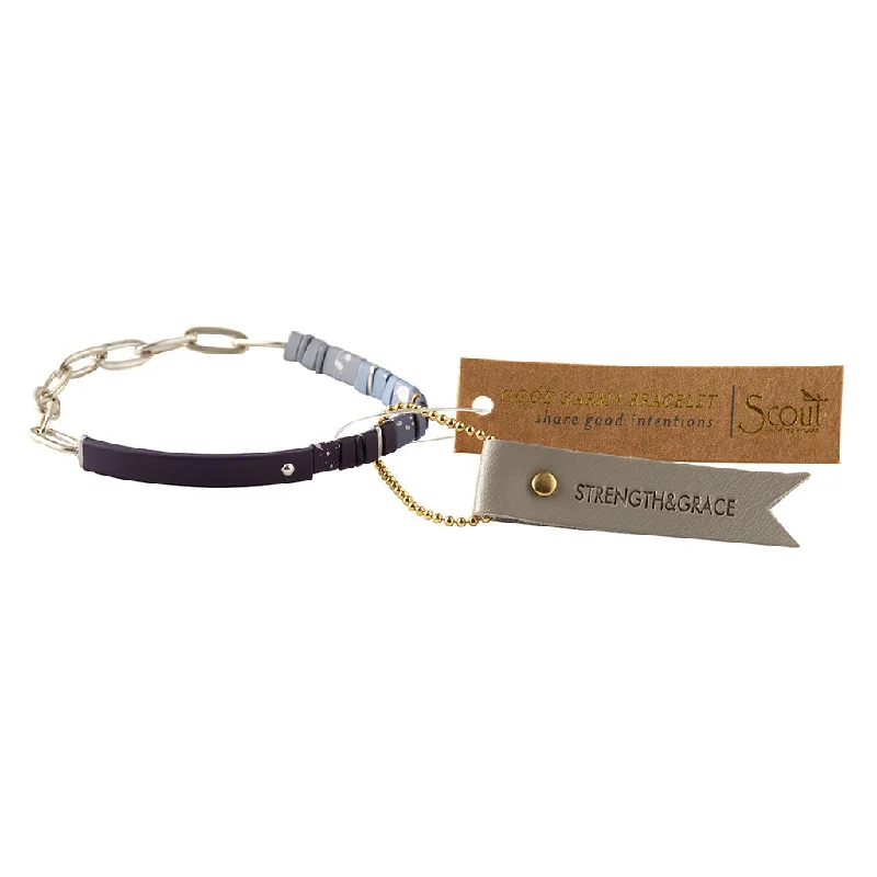 Good Karma Ombre w/Chain Bracelet - Strength & Grace Midnight/Silver