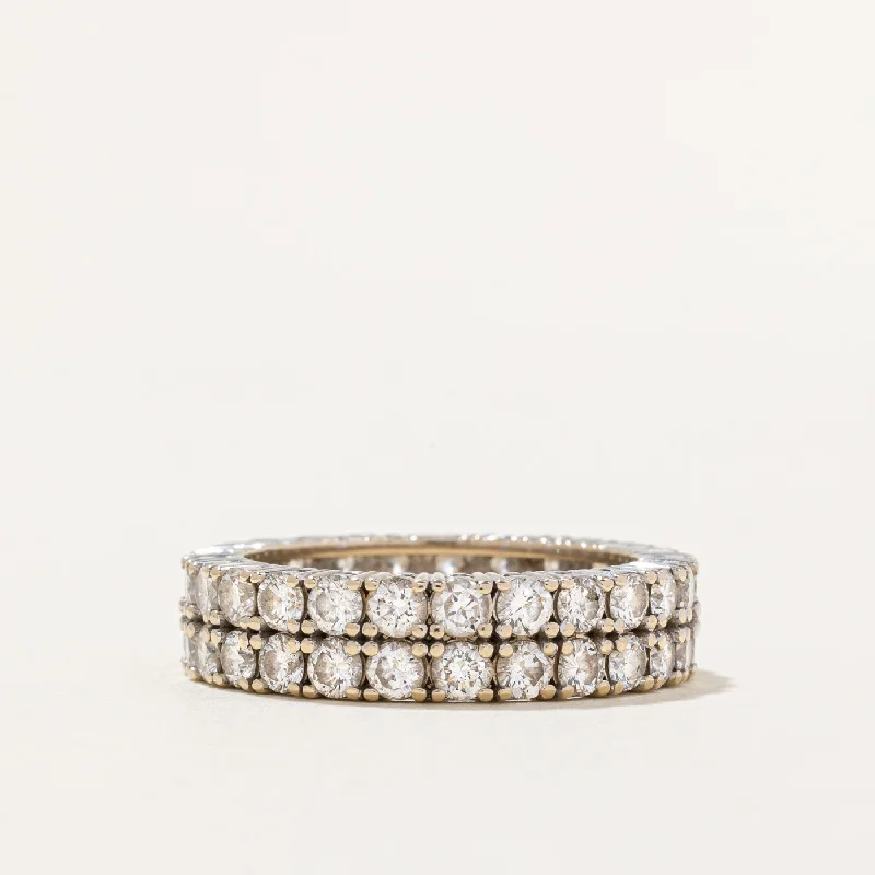 wedding ring sets -Double Row Diamond Eternity Band | 4.5ctw | SZ 10.25 |