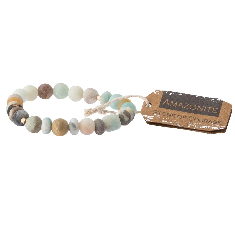 Stone Stack Bracelet Amazonite - Stone of Courage