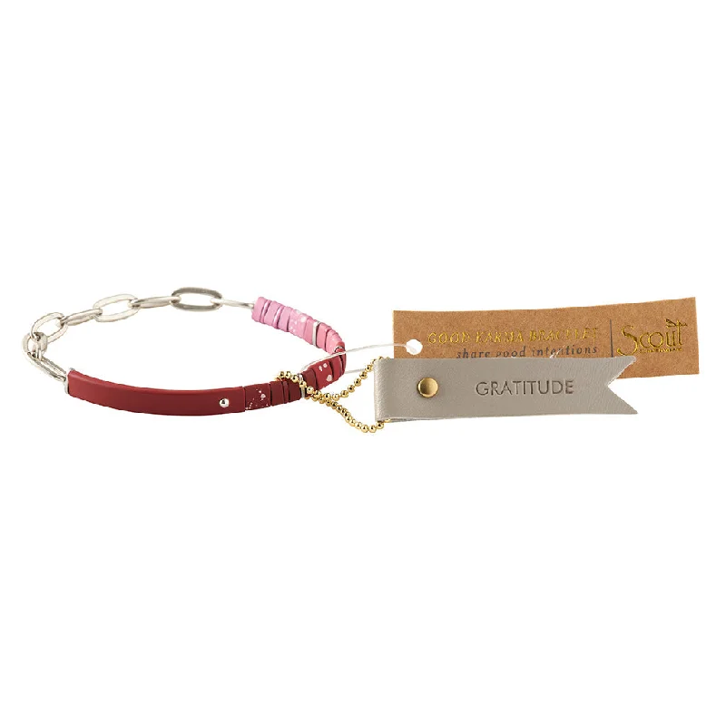 Good Karma Ombre w/Chain Bracelet - Gratitude Mulberry/Silver