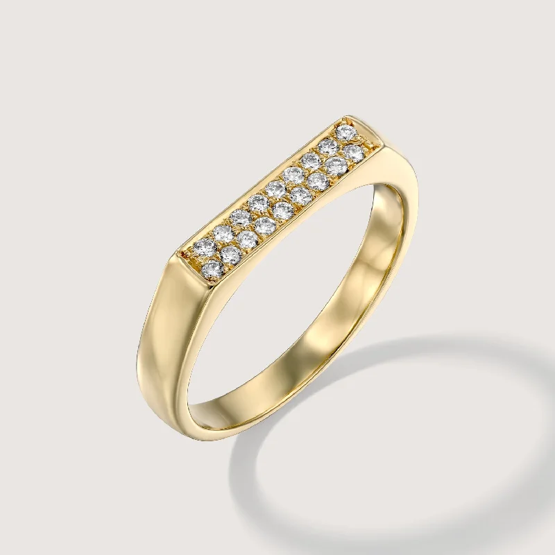 statement rings for women -Charlotte Yellow Gold Ring White Diamonds