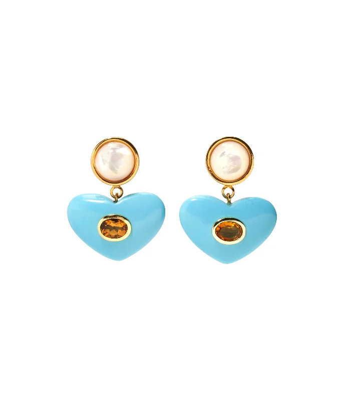 fashion-forward earrings -Enamored Earrings in Turquoise