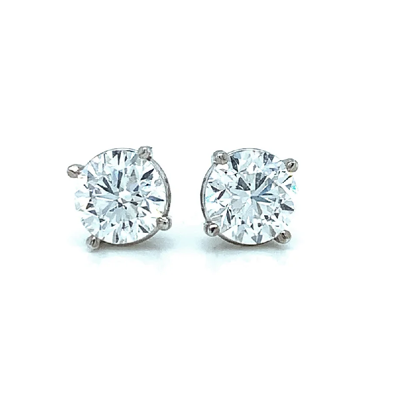 affordable gold earrings -Lab Grown Diamond Stud Earrings - 1.40ctw