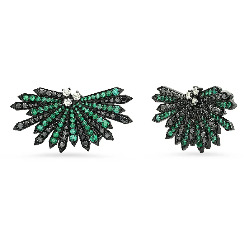 crystal earrings for women -Penacho Cocktail Emerald Earrings