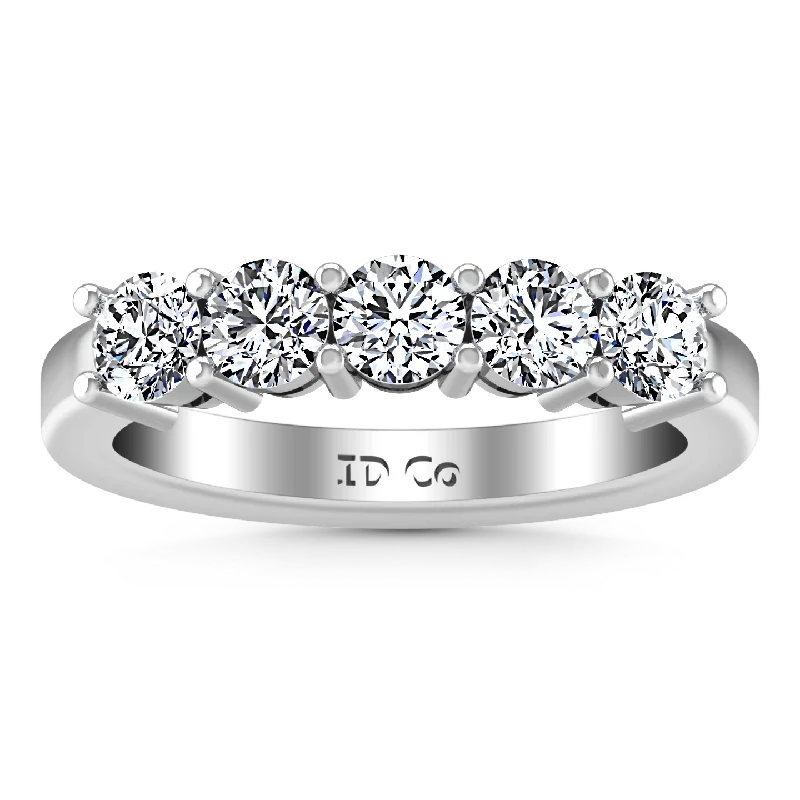 personalized engagement rings for her -Diamond Wedding Band Journey 0.35 Cts 14K White Gold