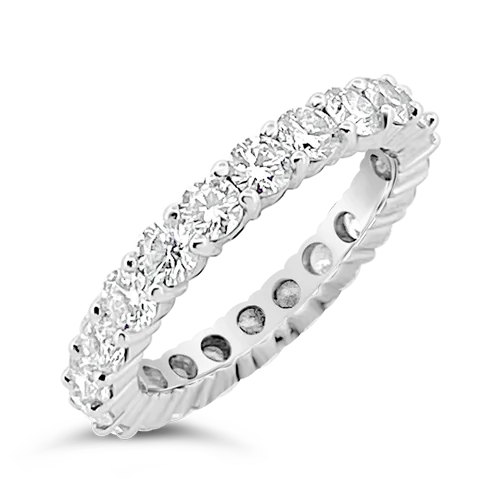 custom-made engagement rings -Round Diamond Eternity Band