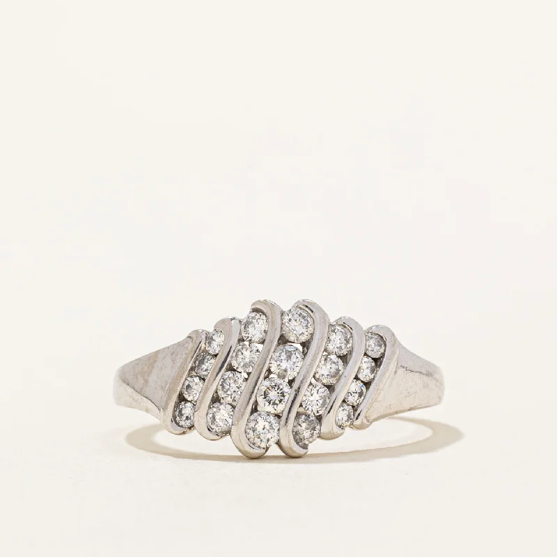 bold fashion rings -Diamond Waterfall Ring | 0.54ctw | SZ 7.75 |