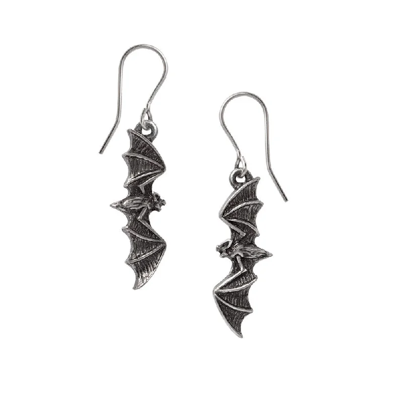 elegant earrings for women -Nightflight Bat Wing Earrings by Alchemy Gothic