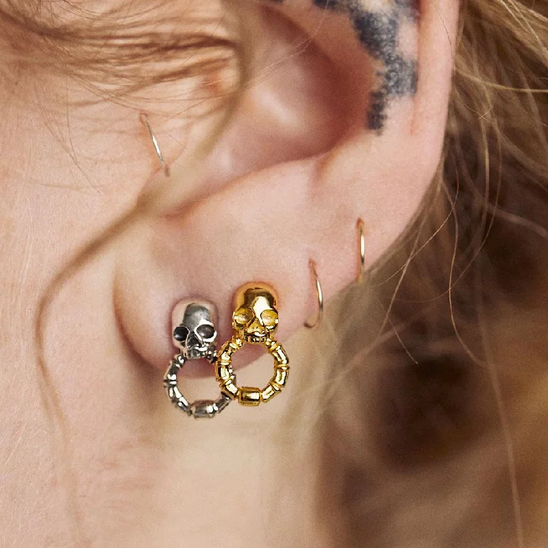 stud earrings for women -FORSAKE. Skull & Bones Door Knocker Earrings - Gold