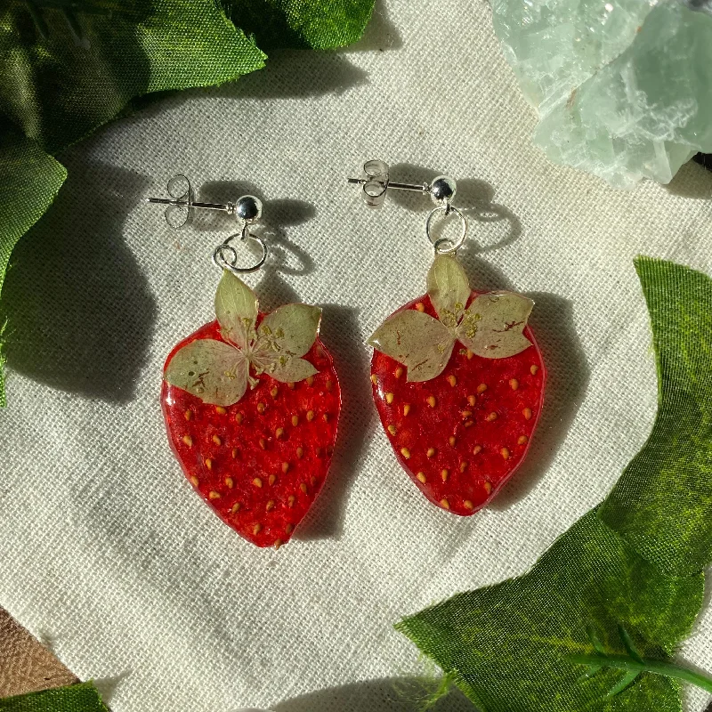 crystal hoop earrings -Fresas