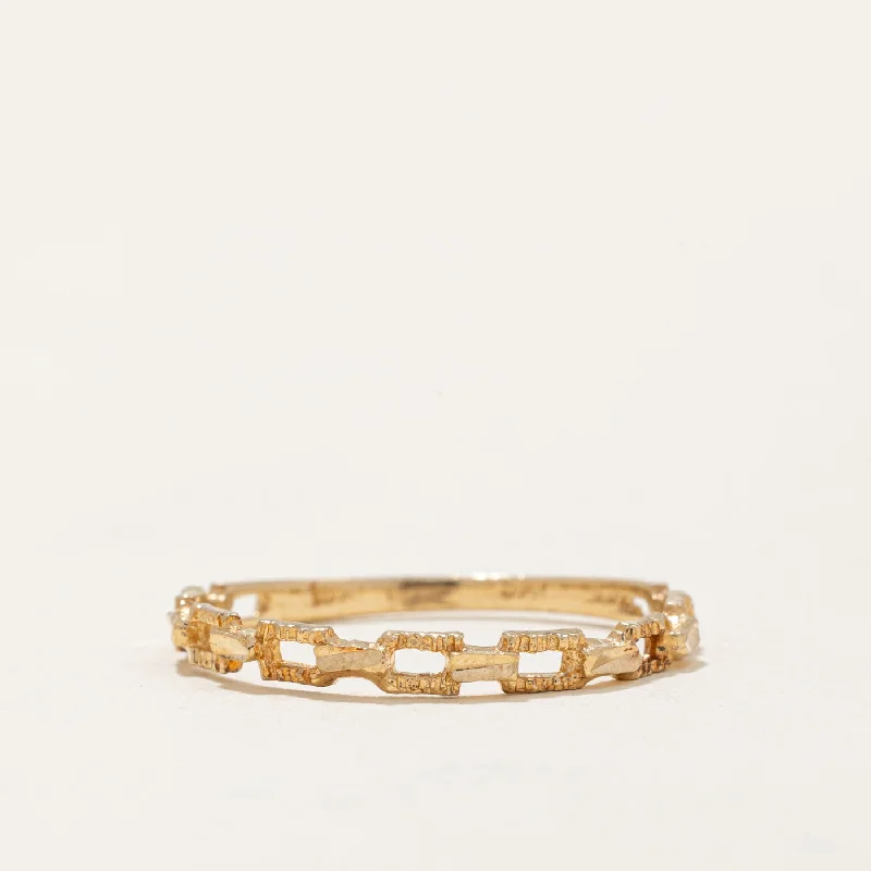 women rings -10k Yellow Gold Chain Link Ring | SZ 6.25 |