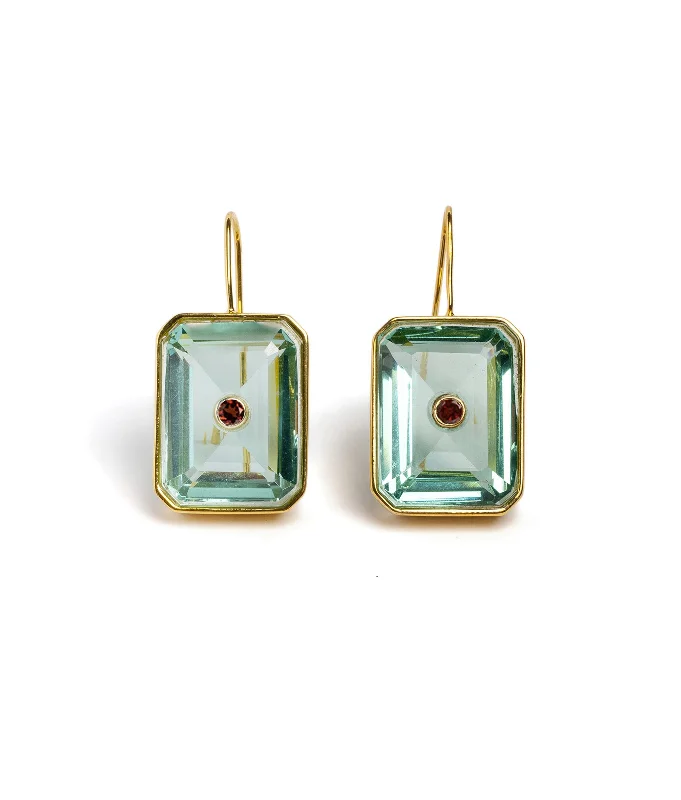 elegant drop earrings -Tile Earrings in Aqua