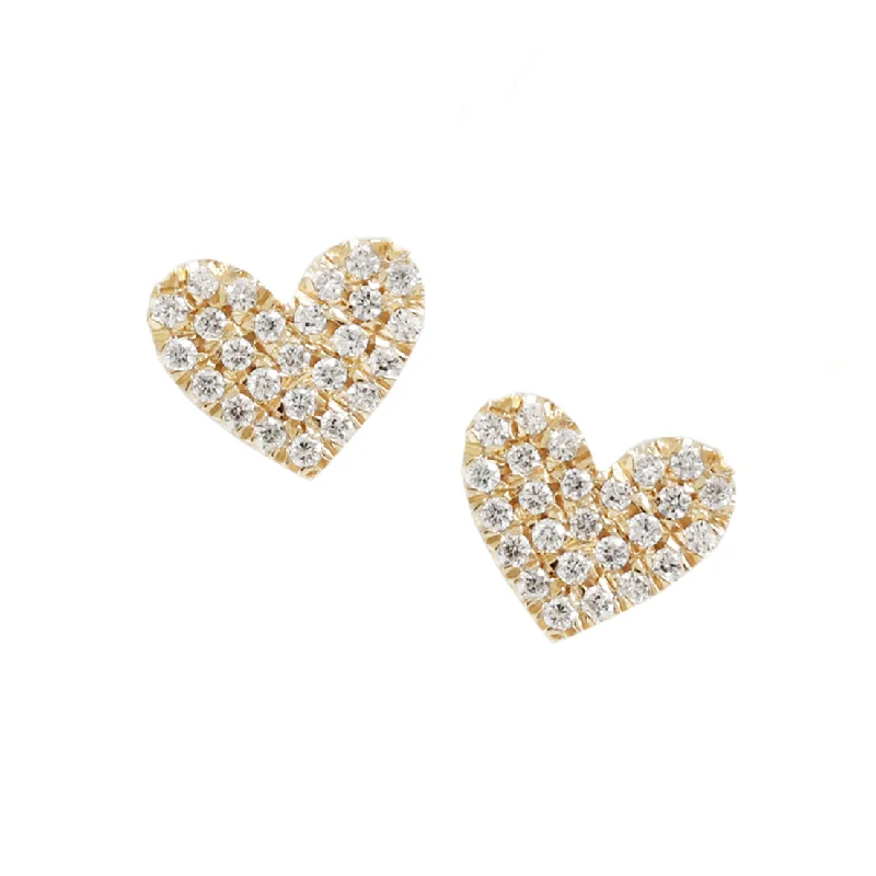 exclusive diamond earrings -Diamond Heart Shape Stud Earrings ♥