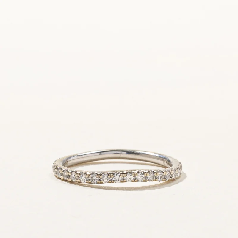 minimalist rings for women -Pave Diamond Semi Eternity Contour Band | 0.40ctw | SZ 6 |