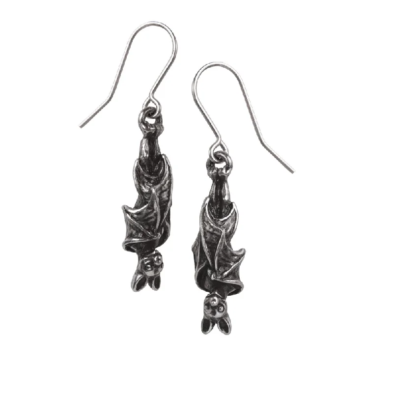 luxury hoop earrings -Awaiting The Eventide Alchemy Gothic Bat Earrings