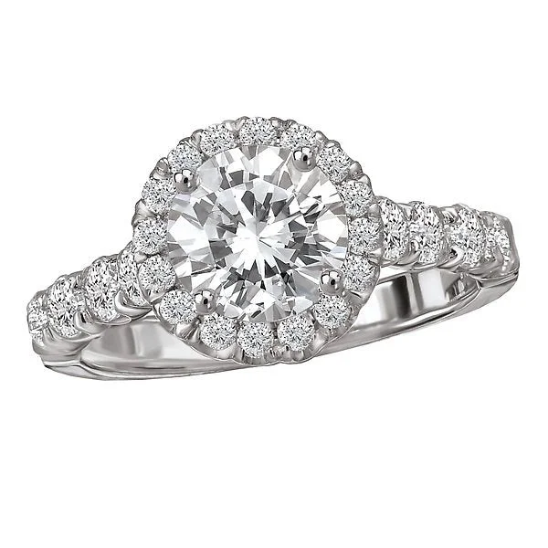 engagement rings with pink diamonds -14KT WHITE GOLD 2.25 CTW DIAMOND ROUND HALO RING